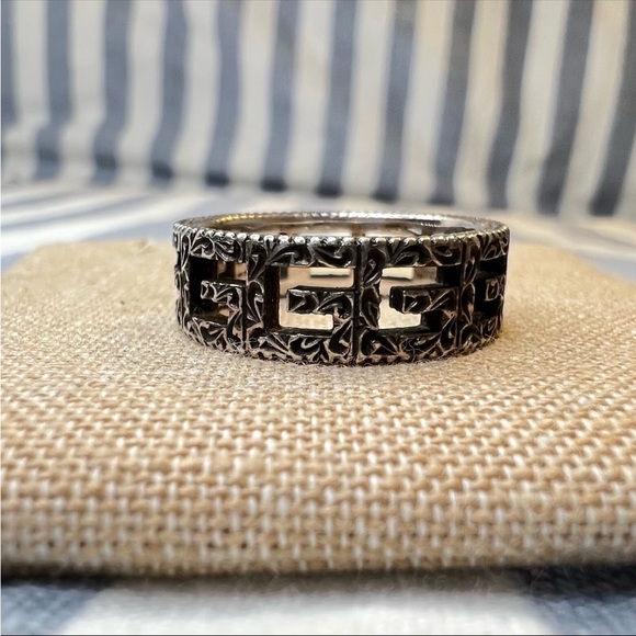 Auth GUCCI Ring • Size 7 Gucci G Ring Ag 925 Silver Authentic Pristine - Picture 4 of 7